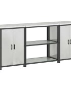 vidaXL Kuchynský úložný set HATTEM 3 ks Strieborná 210 x 50 x 92 cm