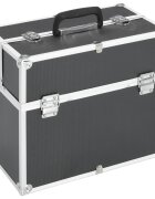 vidaXL Kufrík na make-up čierny 38x23x34 cm hliníkový