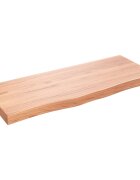 vidaXL Kúpeľňová doska bledohnedá 100x40x(2-6) cm ošetrený masív