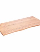 vidaXL Kúpeľňová doska bledohnedá 100x50x2 cm ošetrený masív