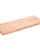 vidaXL Kúpeľňová doska bledohnedá 120x50x(2-4) cm ošetrený masív