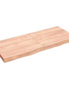 vidaXL Kúpeľňová doska bledohnedá 140x60x(2-6) cm ošetrený masív