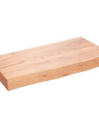 vidaXL Kúpeľňová doska bledohnedá 60x30x(2-6) cm ošetrený masív