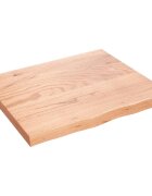 vidaXL Kúpeľňová doska bledohnedá 60x50x(2-4) cm ošetrený masív