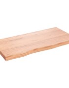 vidaXL Kúpeľňová doska bledohnedá 80x40x(2-4) cm ošetrený masív