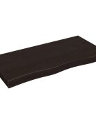 vidaXL Kúpeľňová doska tmavohnedá 100x50x(2-6) cm ošetrený masív