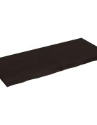 vidaXL Kúpeľňová doska tmavohnedá 120x50x(2-6) cm ošetrený masív