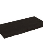 vidaXL Kúpeľňová doska tmavohnedá 120x60x(2-6) cm ošetrený masív