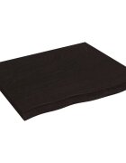 vidaXL Kúpeľňová doska tmavohnedá 60x60x(2-4) cm ošetrený masív