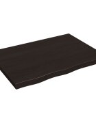 vidaXL Kúpeľňová doska tmavohnedá 80x60x(2-4) cm ošetrený masív