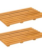 vidaXL Kúpeľňová predložka 2 ks Prírodná 56 x 37 cm