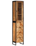 vidaXL Kúpeľňová skrinka 40x27x190 cm železo a akáciový masív