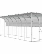 vidaXL Kurník proti stene Strieborná 600 x 150 x 215 cm