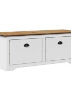 vidaXL Lavica do predsiene "BODO" Biela a hnedá 114x40x45 cm