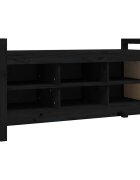 vidaXL Lavica do predsiene čierna 110x40x60 cm masívna borovica