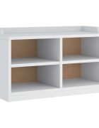 vidaXL Lavica do predsiene SANDNES biela 87x40x50 cm borovicový masív