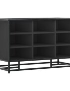 vidaXL Lavica na topánky čierna 84x40x535 cm kompozitné drevo+kov