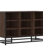 vidaXL Lavica na topánky hnedý dub 84x40x535 cm kompozitné drevo+kov