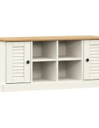 vidaXL Lavica na topánky VIGO biela 106x35x45 cm borovicový masív