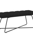 vidaXL Lavica s gombíkovým prešívaním Čierna 110 x 40 x 46 cm Látka
