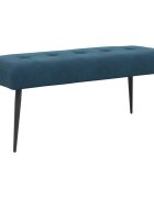 vidaXL Lavica s gombíkovým prešívaním Modrá 110 x 40 x 46 cm Zamat