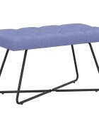 vidaXL Lavica s gombíkovým prešívaním Modrá džínovina 80 x 40 x 46 cm