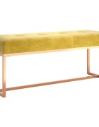 vidaXL Lavička horčicová žltá 110x36x45 cm zamat