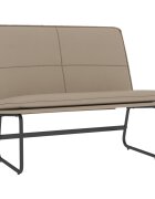 vidaXL Lavička kapučínová 100x75x76 cm umelá koža