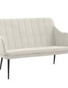 vidaXL Lavička krémová 110x76x80 cm zamat
