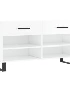 vidaXL Lavička na topánky lesklá biela 102x35x55 cm kompozitné drevo