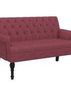 vidaXL Lavička s operadlom vínovo červená 120x62x755 cm látka