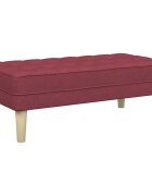 vidaXL lavička s vankúšom Víno červené 113 x 57 x 39 cm látka
