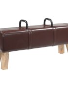 vidaXL lavička Tmavohnedá 110 x 30 x 45 cm Skutočná koža