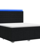 vidaXL LED boxspring posteľ s matracom Čierna 180 x 200 cm Látka