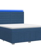 vidaXL LED boxspring posteľ s matracom Modrá 140 x 200 cm Látka