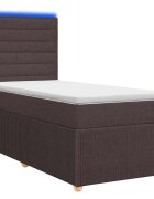 vidaXL LED boxspring posteľ s matracom Tmavohnedá 80 x 200 cm Látka