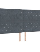 vidaXL LED hlavová doska s LED pásikmi Tmavo šedá 200 cm Zamat
