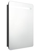 vidaXL LED kúpeľňová zrkadlová skrinka žiarivá čierna 60x11x80 cm