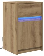 vidaXL LED nočný stolík dub artisan 38 x 34 x 61 cm Kompozitné drevo