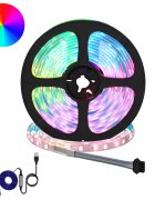 vidaXL LED pás 12 ks Čierna a priehľadná Meď a plast