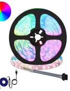 vidaXL LED pás 12 ks Čierna a priehľadná Meď a plast
