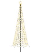 vidaXL LED špirálový vianočný stromček so zápichom EKENAS 250 cm