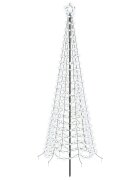 vidaXL LED špirálový vianočný stromček so zápichom EKENAS 250 cm
