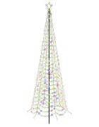 vidaXL LED špirálový vianočný stromček so zápichom EKENAS 300 cm