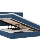 vidaXL LED úložná posteľ s matracom Modrá 180 x 200 cm Látka