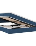 vidaXL LED úložná posteľ s matracom Modrá 200 x 200 cm Látka