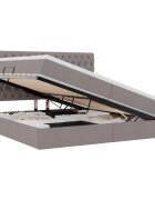 vidaXL LED úložná posteľ s matracom Sivohnedá 200 x 200 cm Látka