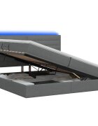 vidaXL LED úložná posteľ s matracom Tmavosivá 200 x 200 cm Látka