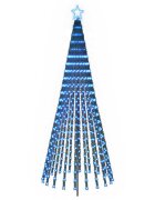 vidaXL LED vianočný stromček EKENAS 250 cm 475 LED Modrá Oceľ Čierna