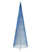 vidaXL LED vianočný stromček EKENAS 500 cm 1524 LED Modrá Oceľ Čierna